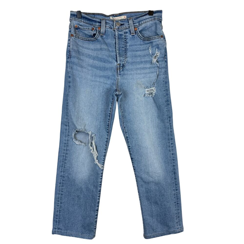 Levi’s Wedgie Straight Light Blue Distressed Jeans - W28 L25